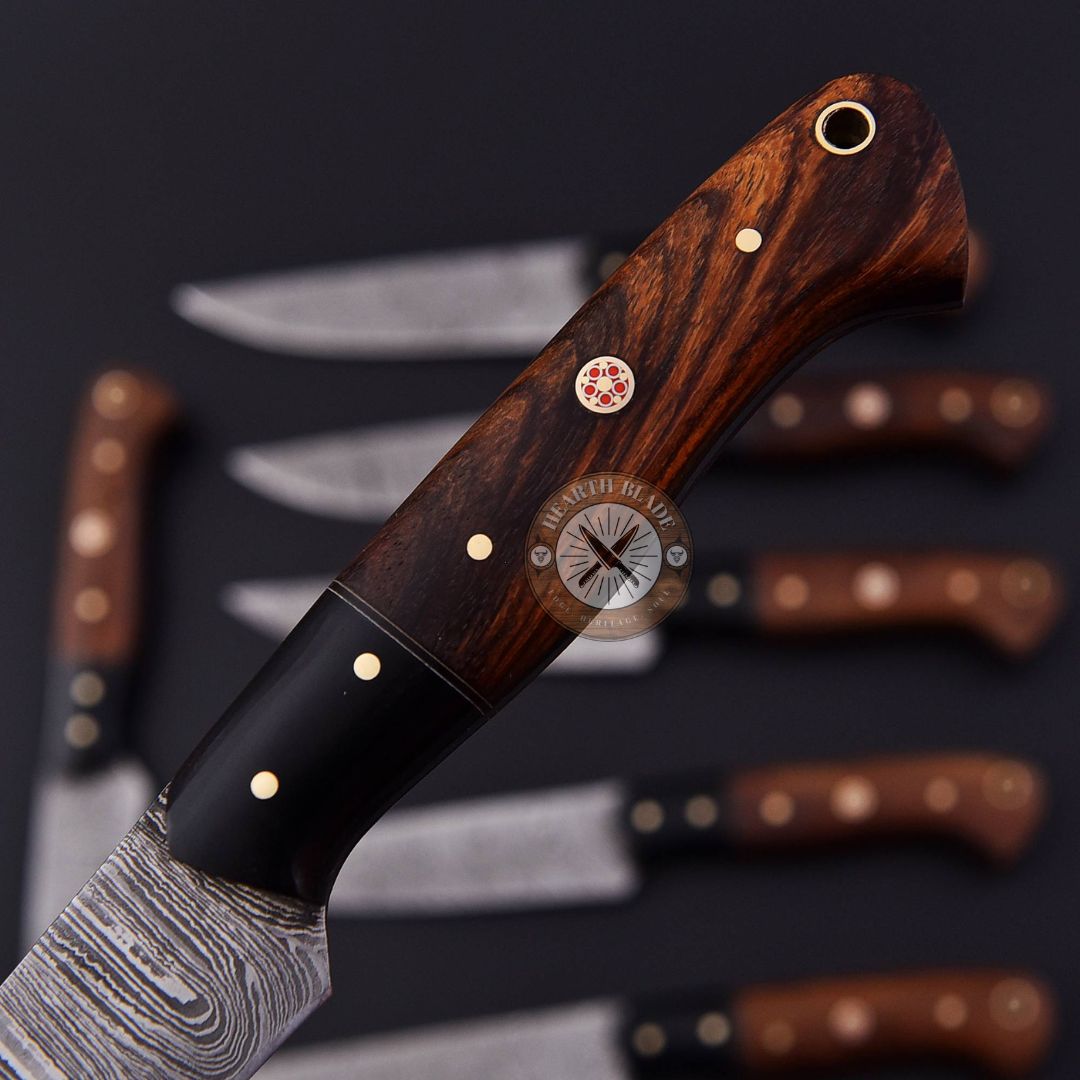 Hand Forged Damascus Steel Steak knives, BBQ Steak knife, Kitchen knives